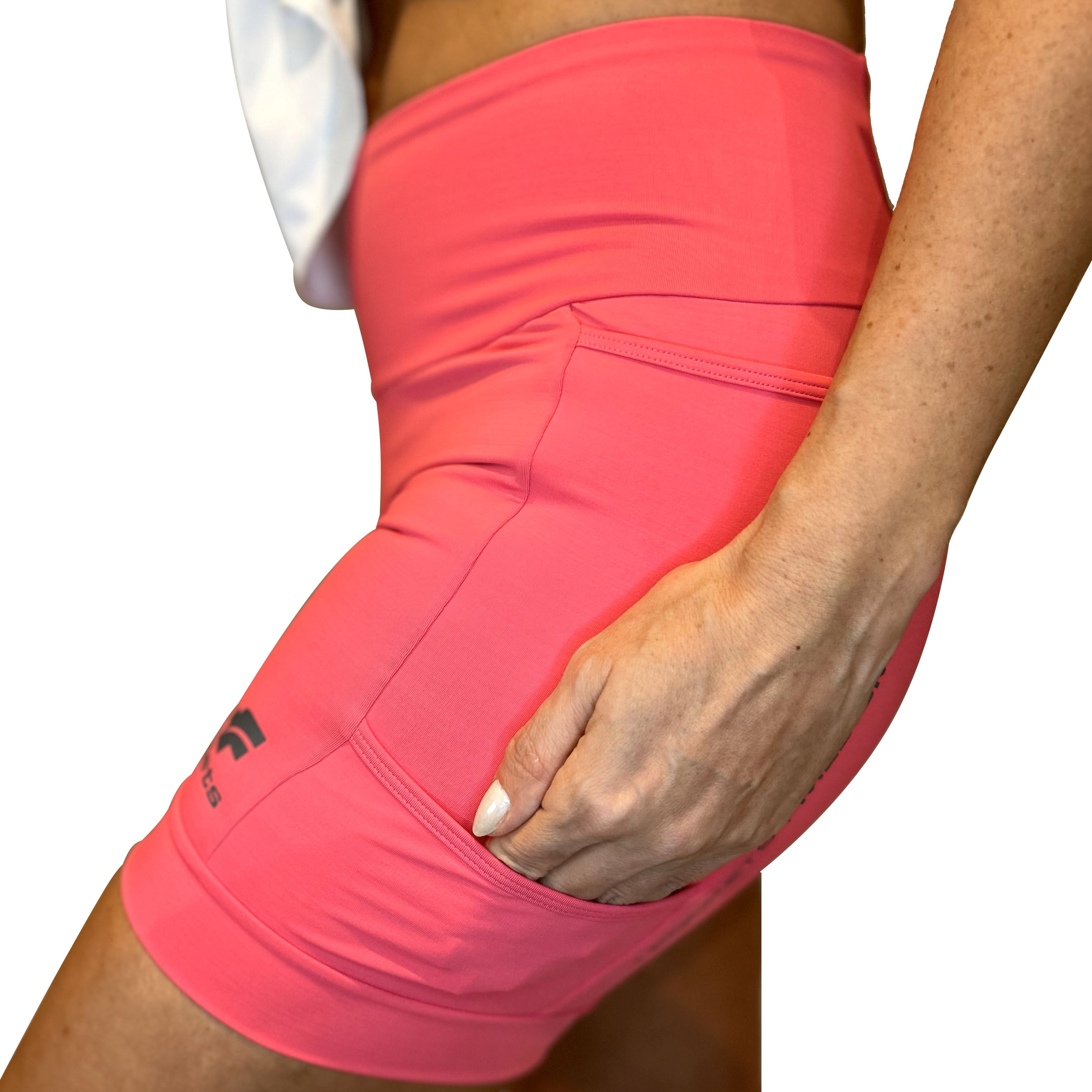 Bermuda 4 Pockets MEDIUM | Feminina Rosa Bermuda Corrida Feminina Compressão Parte de Baixo FLETS
