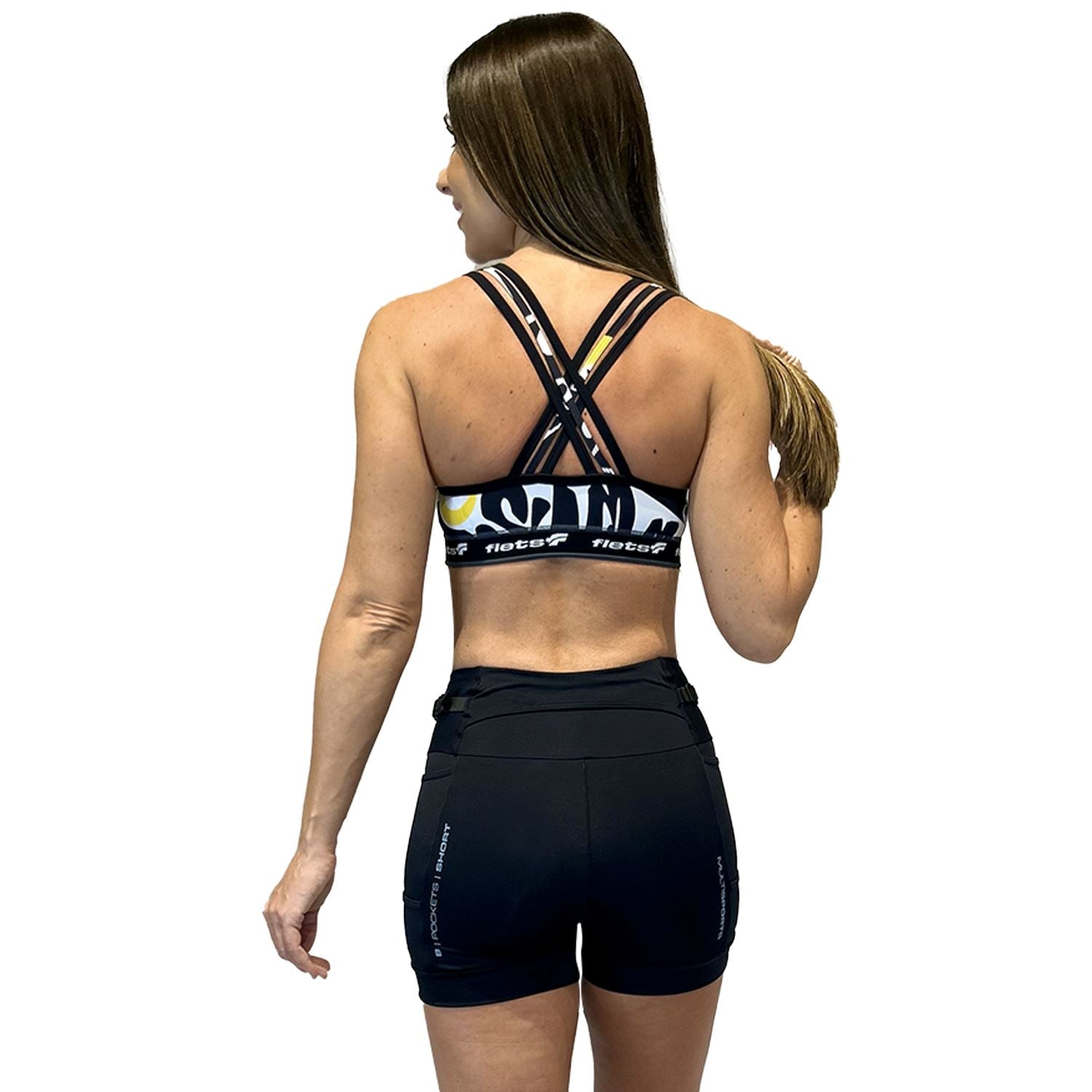 Bermuda 8 Pockets Short l Feminina Bermuda Corrida Feminina Compressão Parte de Baixo FLETS