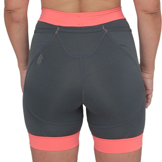 Bermuda Run BIA | Estanho detalhe Salmão Bermuda Corrida Feminina Compressão Parte de Baixo FLETS