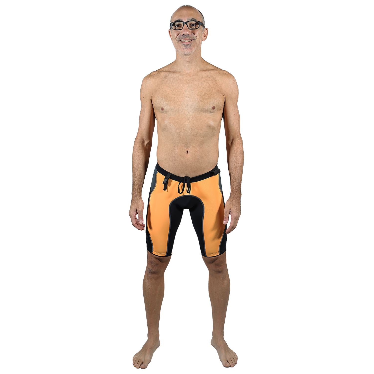 Bermuda TRAIL RUNNING Laranja/Preta/Estanho - Masculina Bermuda Corrida Masculina Compressão Parte de Baixo FLETS