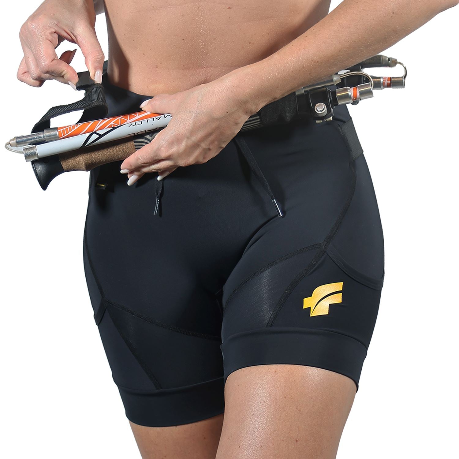 Bermuda Trail Running Preta - Feminina Bermuda Corrida Feminina Compressão Parte de Baixo FLETS