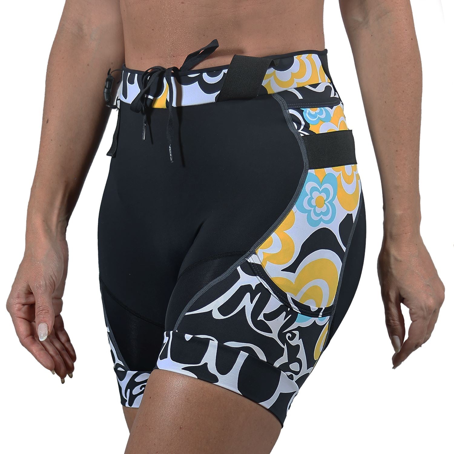 Bermuda Trail Running Preta | FLOLMIX - Feminina Bermuda Corrida Feminina Compressão Parte de Baixo FLETS