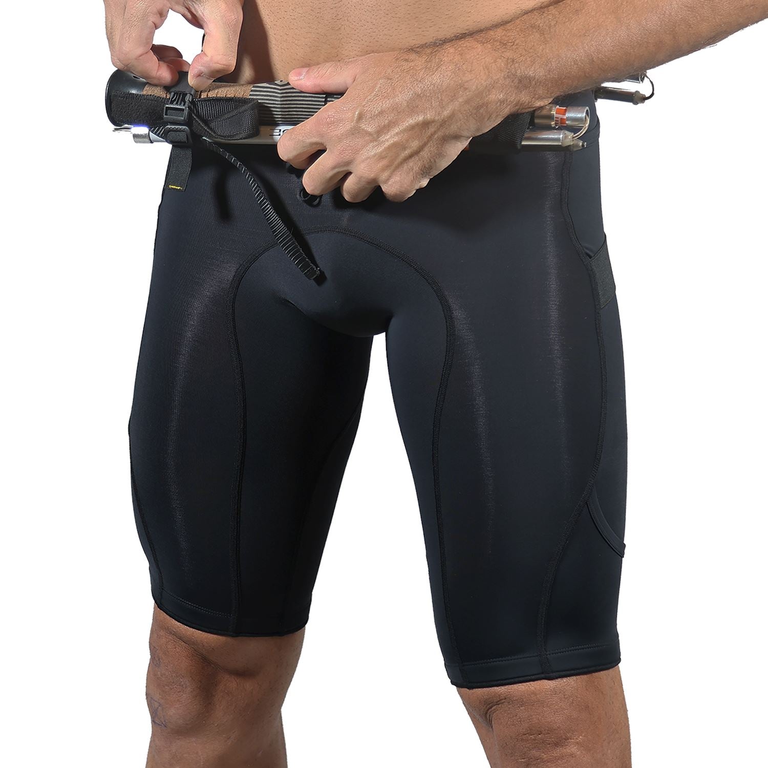 Bermuda TRAIL RUNNING Preta - Masculina Bermuda Corrida Masculina Compressão Parte de Baixo FLETS