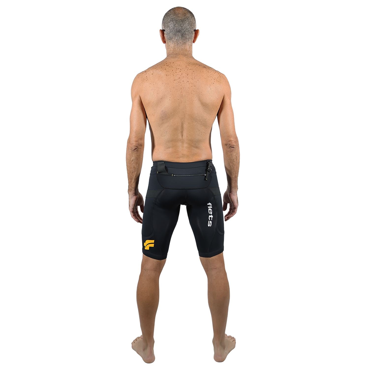 Bermuda TRAIL RUNNING Preta - Masculina Bermuda Corrida Masculina Compressão Parte de Baixo FLETS