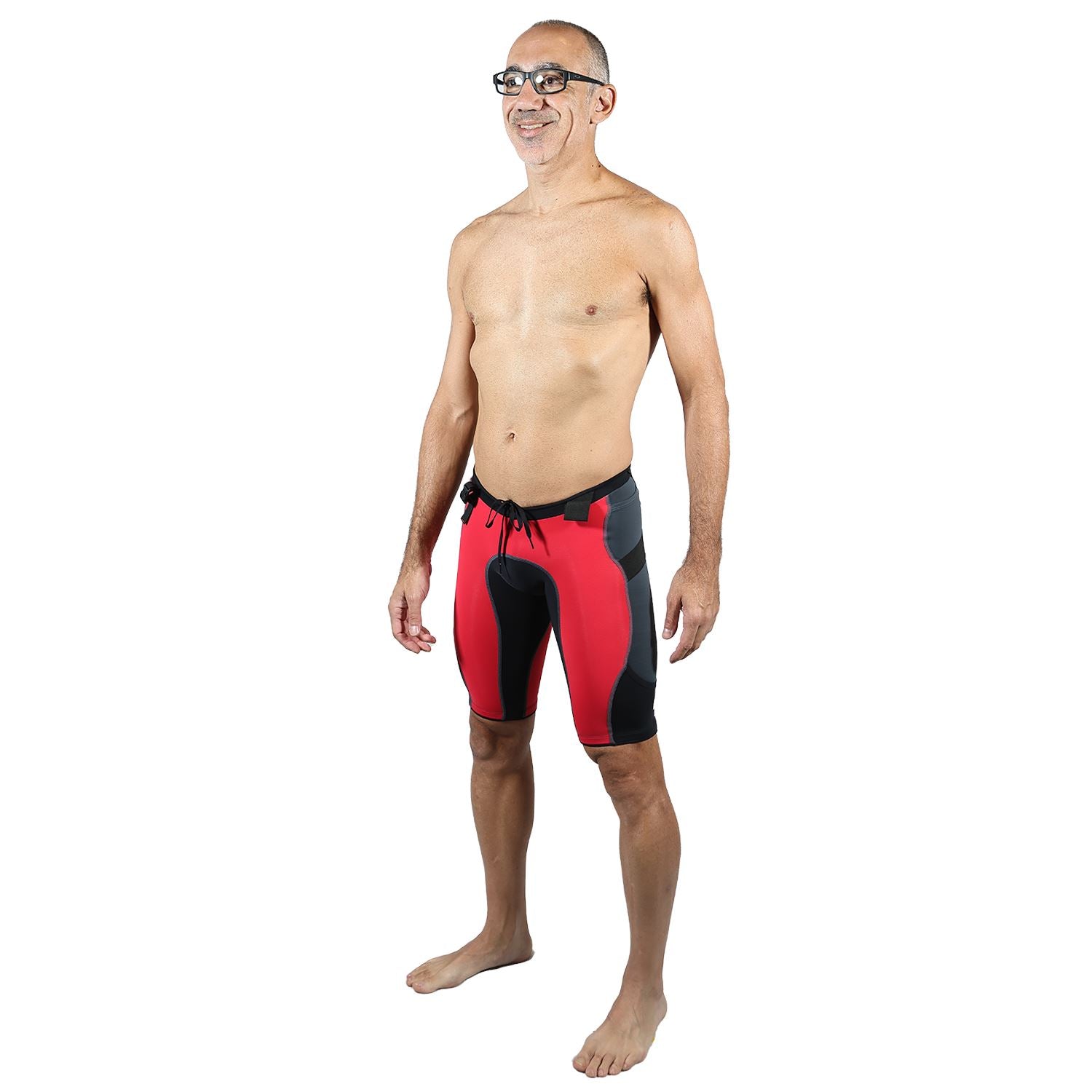 Bermuda TRAIL RUNNING Vermelho/Preto/Estanho - Masculina Bermuda Corrida Masculina Compressão Parte de Baixo FLETS