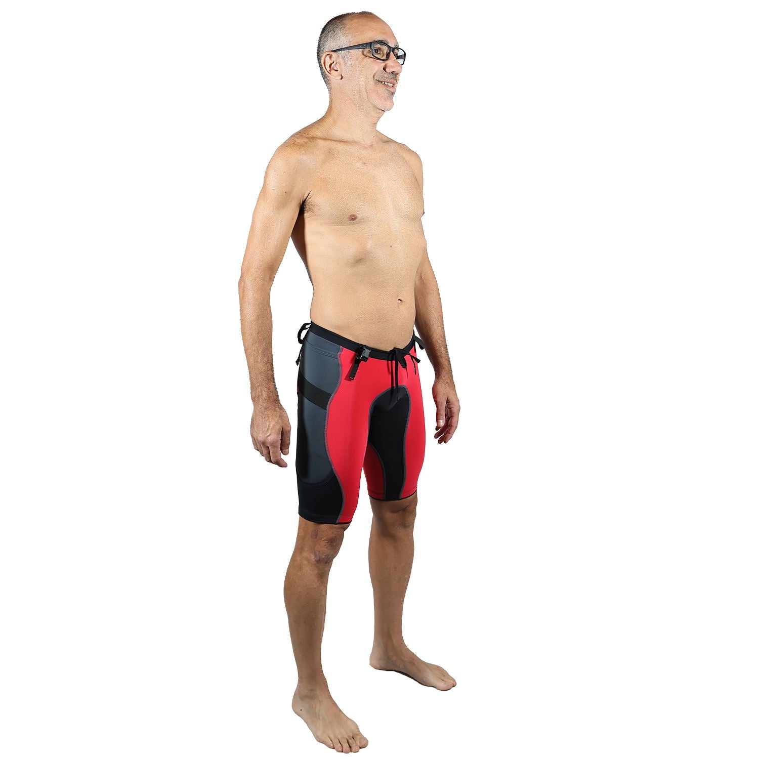 Bermuda TRAIL RUNNING Vermelho/Preto/Estanho - Masculina Bermuda Corrida Masculina Compressão Parte de Baixo FLETS
