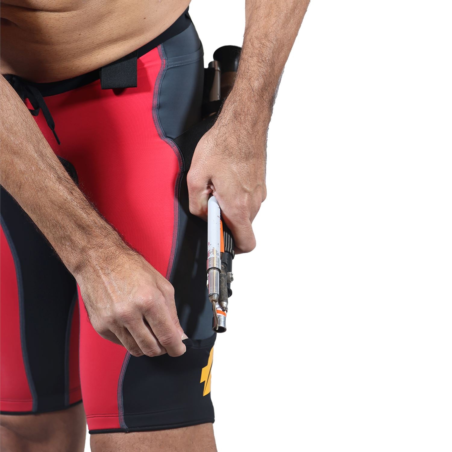 Bermuda TRAIL RUNNING Vermelho/Preto/Estanho - Masculina Bermuda Corrida Masculina Compressão Parte de Baixo FLETS