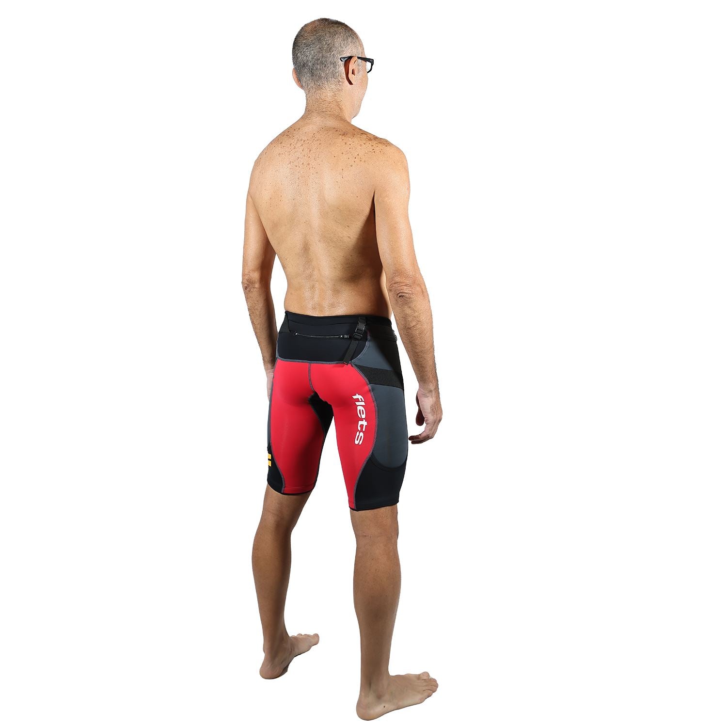Bermuda TRAIL RUNNING Vermelho/Preto/Estanho - Masculina Bermuda Corrida Masculina Compressão Parte de Baixo FLETS