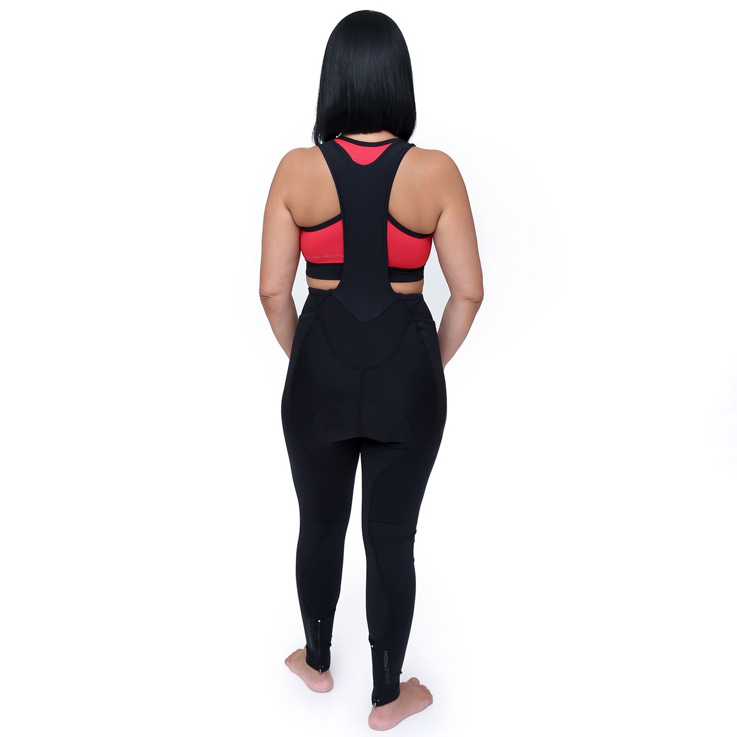 Calça Bretelle NOVA CYCLETECH AllBlack | Feminina Calça Ciclismo Feminina Compressão Parte de Baixo FLETS