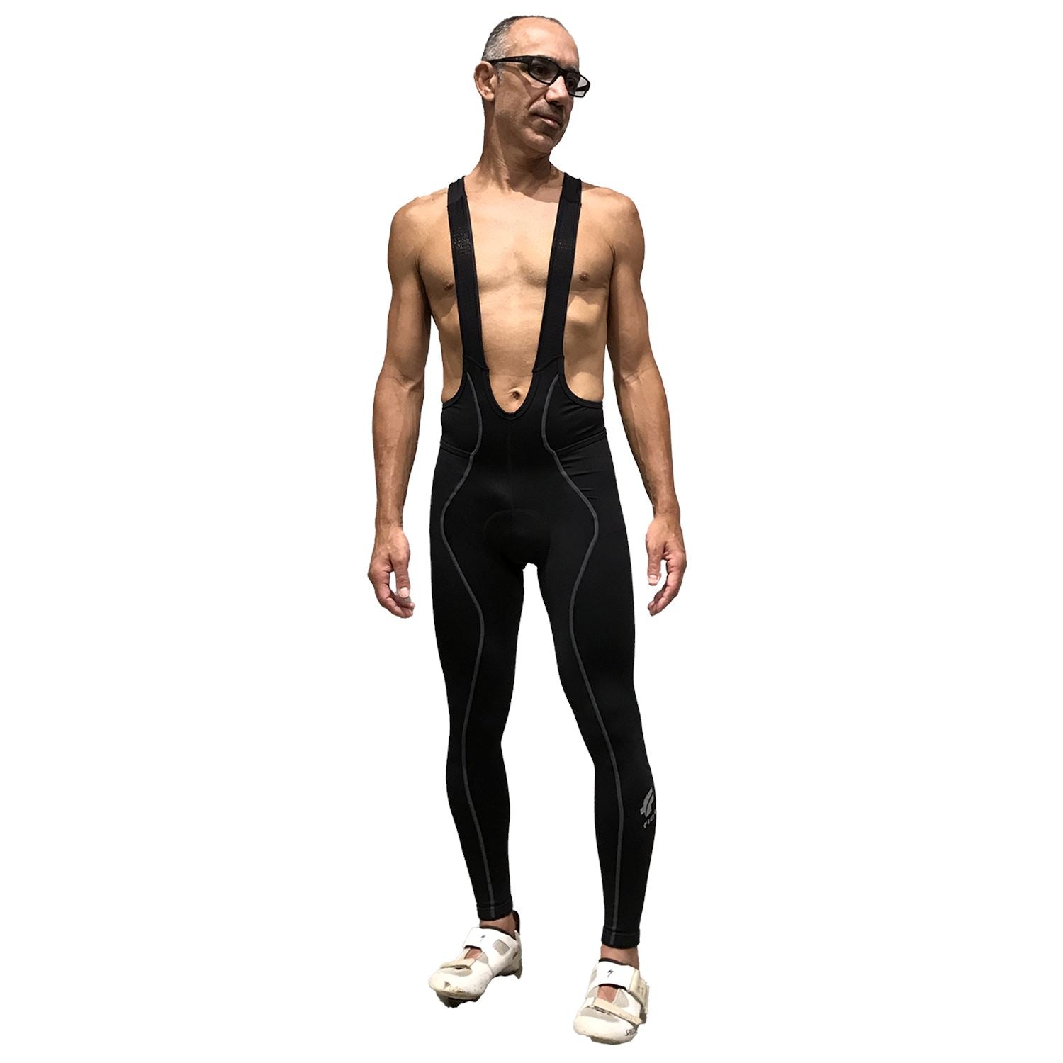Calça Bretelle NOVA CYCLETECH - Preto c/ ESTANHO l Masc Calça Bretelle Ciclismo Masculina Compressão Corpo Inteiro FLETS