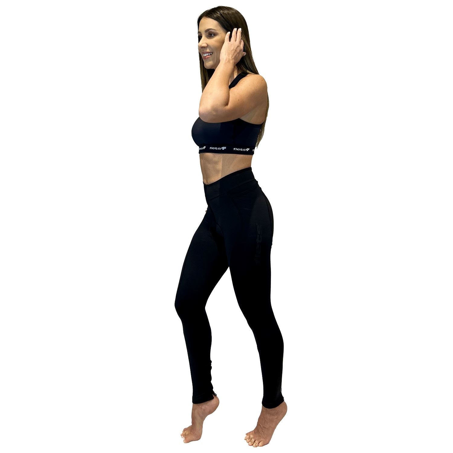 Calça NOVA CYCLETECH AllBlack | Feminina Calça Ciclismo Feminina Compressão Parte de Baixo FLETS