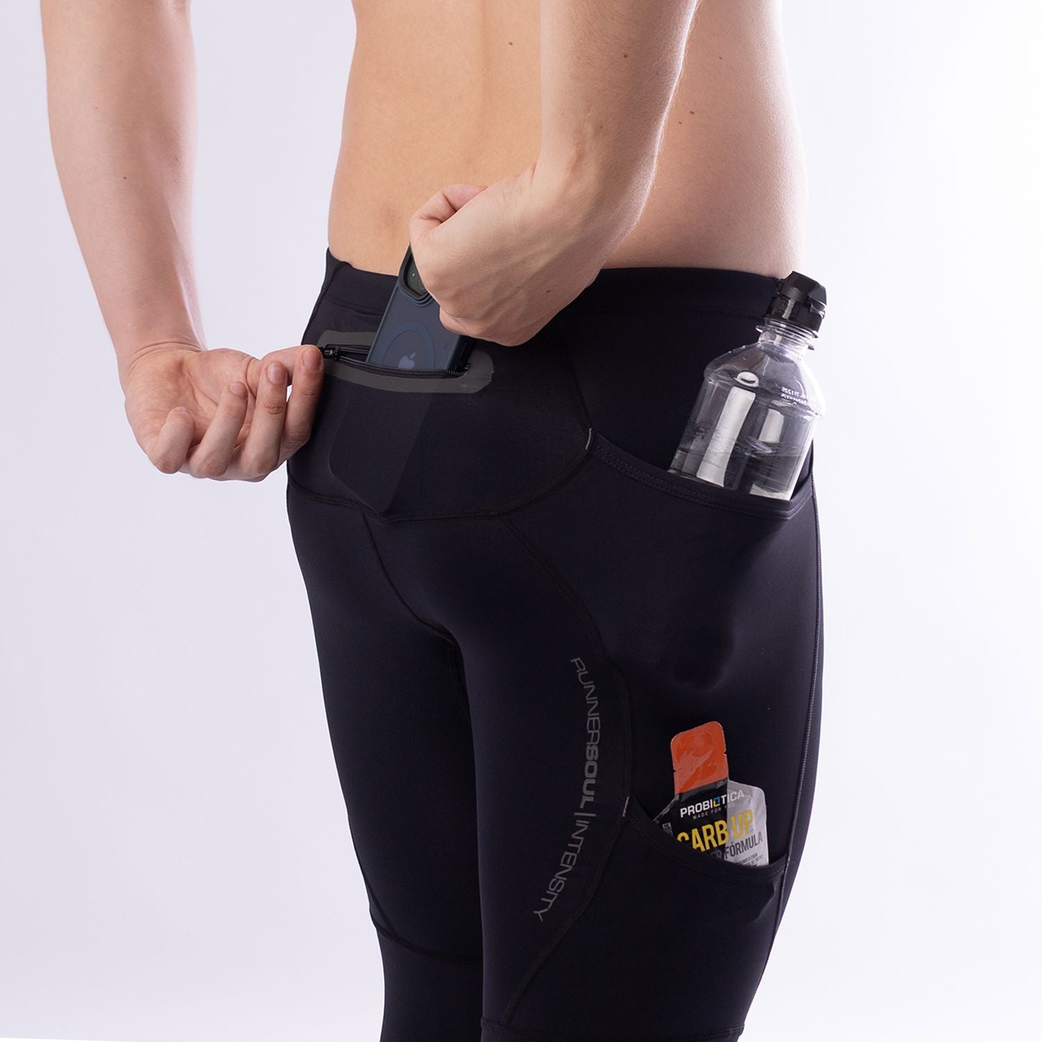 Calça Runner Soul INTENSITY | 5 Bolsos Calça Corrida Masculina Compressão Parte de Baixo FLETS P