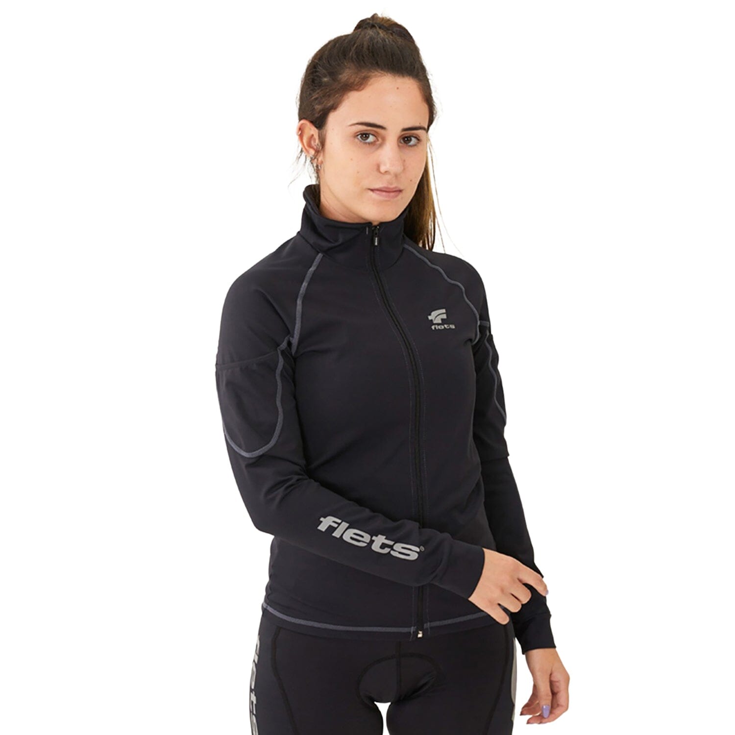 Jaqueta Climmotech Fem l Preta Jaqueta Multisport Feminina Parte de Cima Flets