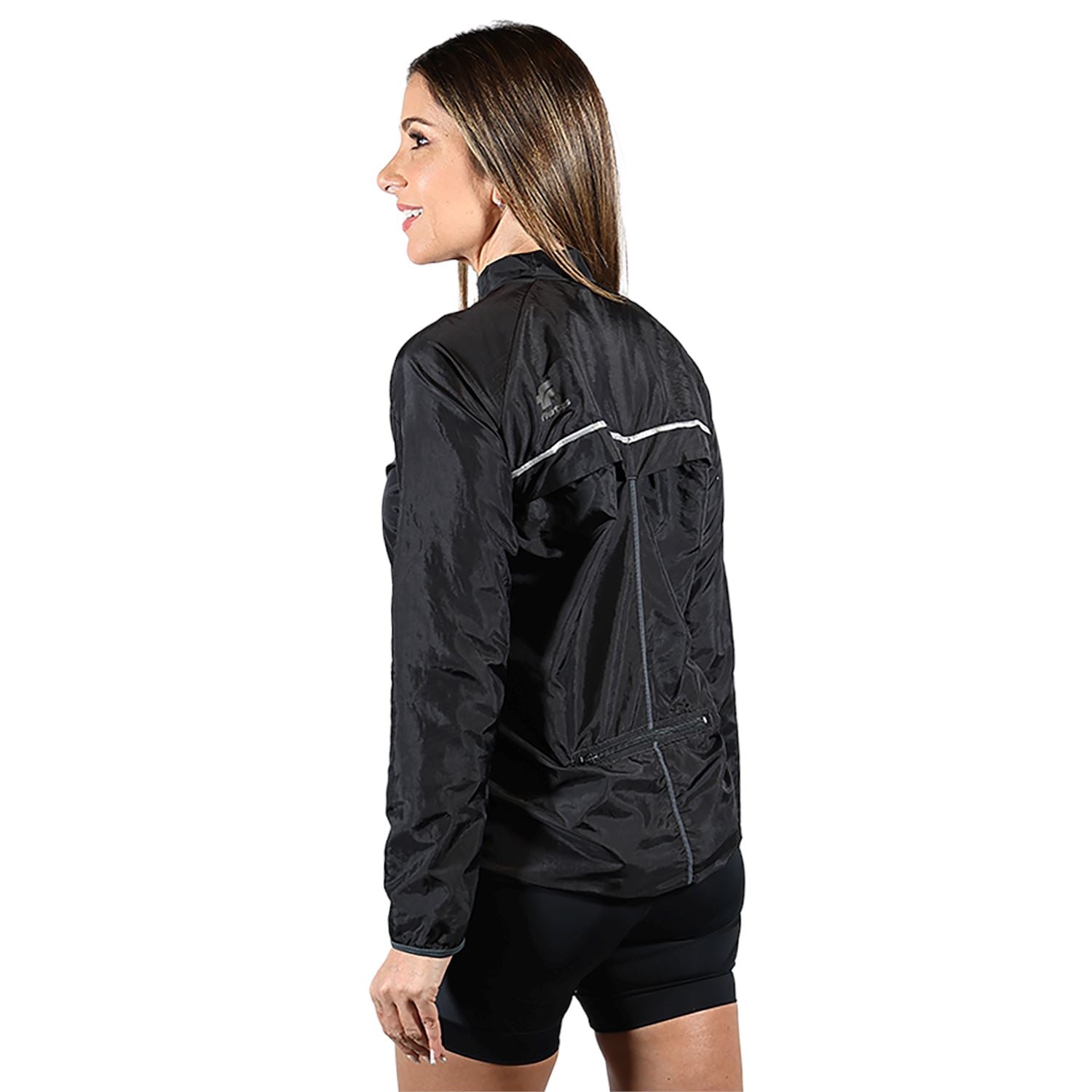 Jaqueta Corta Vento Feminina Preta Jaqueta Multisport Feminina Parte de Cima FLETS