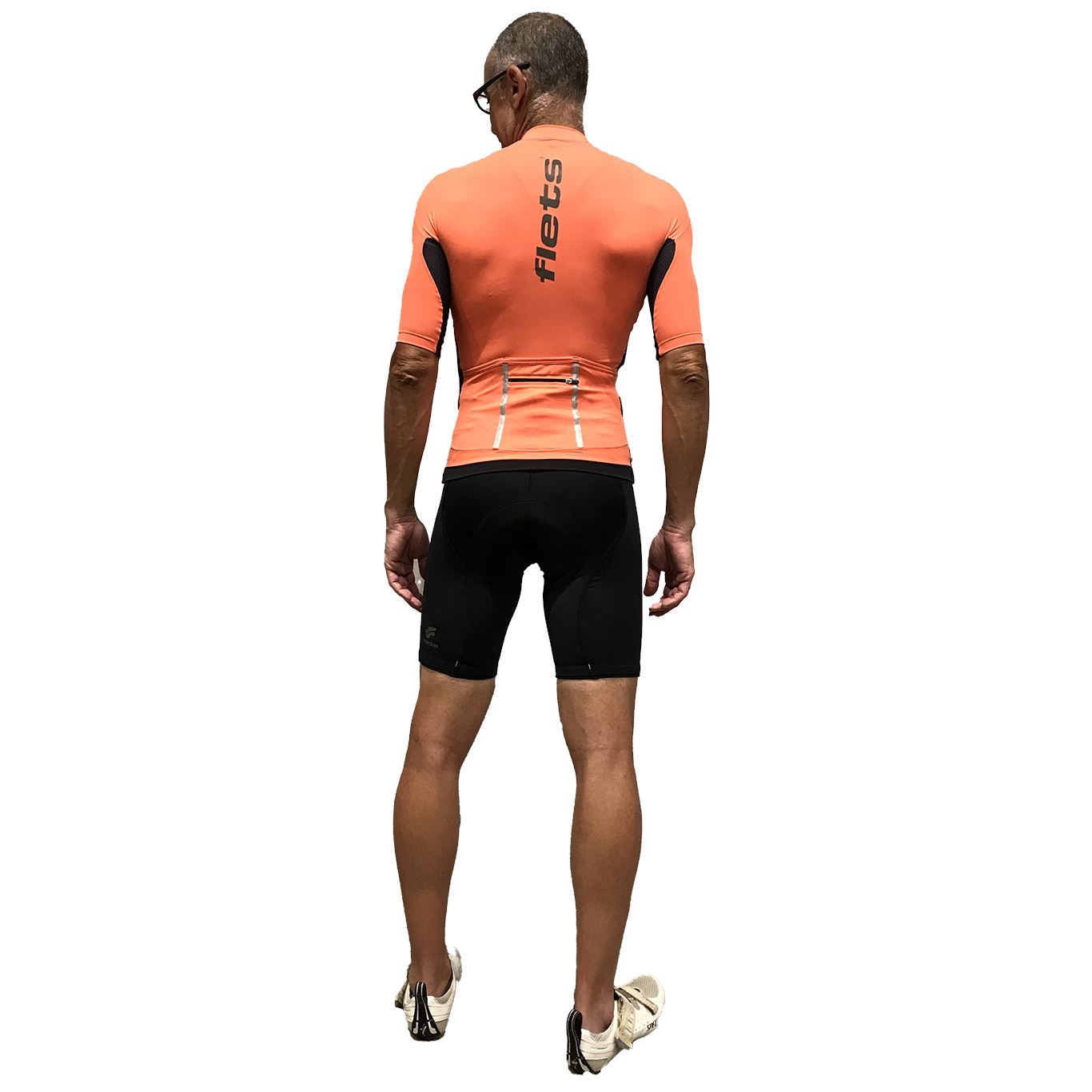 Jersey Manga Curta NOVA CYCLETECH | Salmão Camisa Ciclismo Masculina Parte de Cima FLETS