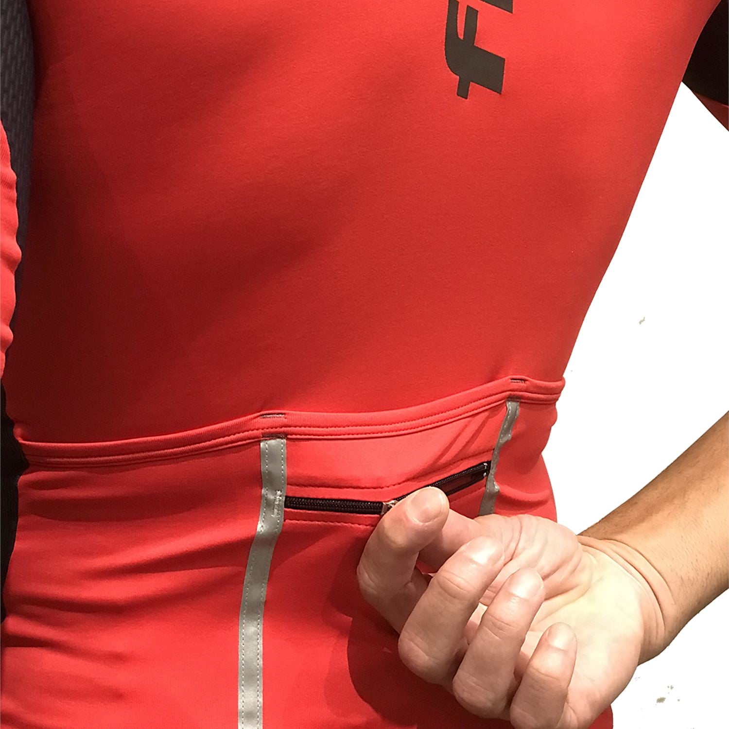 Jersey Manga Curta NOVA CYCLETECH | Vermelho Camisa Ciclismo Masculina Parte de Cima FLETS