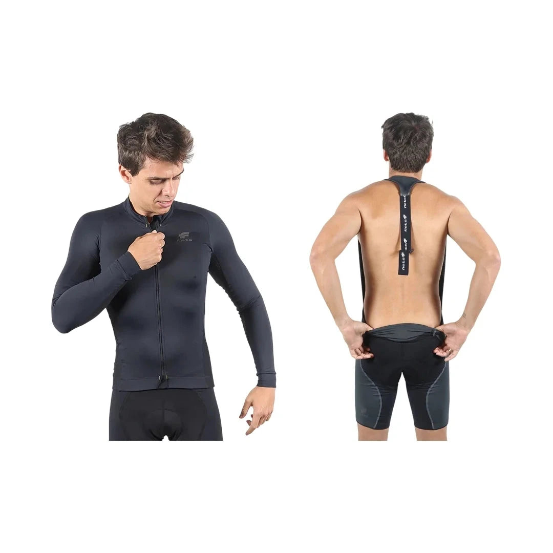 Kit Ciclismo Pro Ele Bretelle Ciclismo Masculino Compressão Corpo Inteiro Fast Bundle