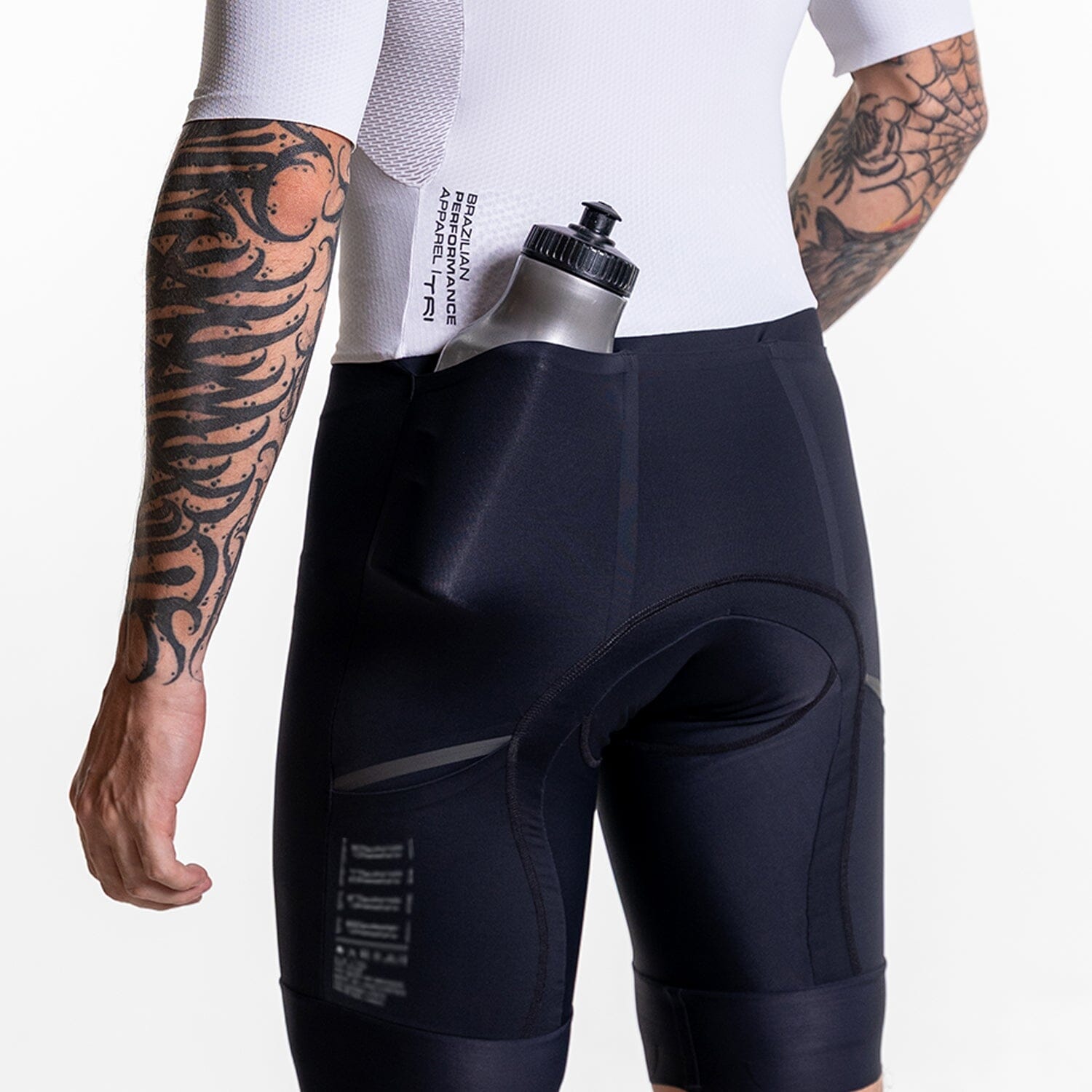 Macaquinho Triathlon com Manga VUKA Masc Branco Macaquinho Triathlon com manga Masculino Compressão Corpo Inteiro FLETS