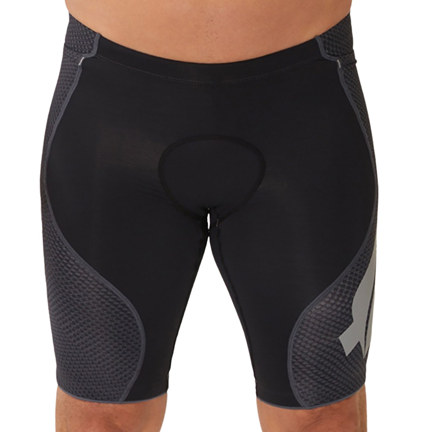 Bermuda TRIATHLON - Preta c/ Lateral FFE l logo F ESTANHO l Masc Bermuda Triathlon Masculina Compressão Parte de Baixo Flets