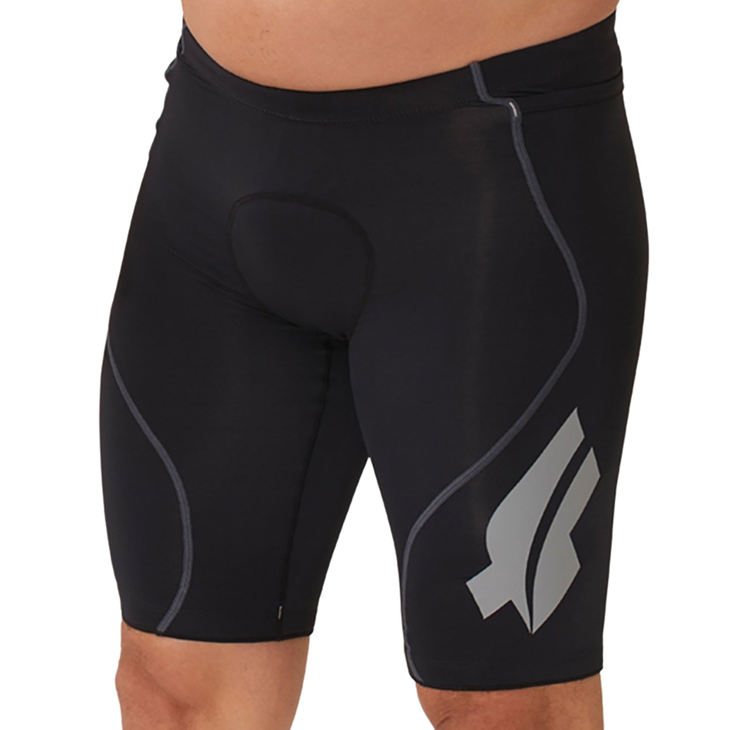 Bermuda TRIATHLON - Preta l logo F ESTANHO l Masc Bermuda Triathlon Masculina Compressão Parte de Baixo Flets