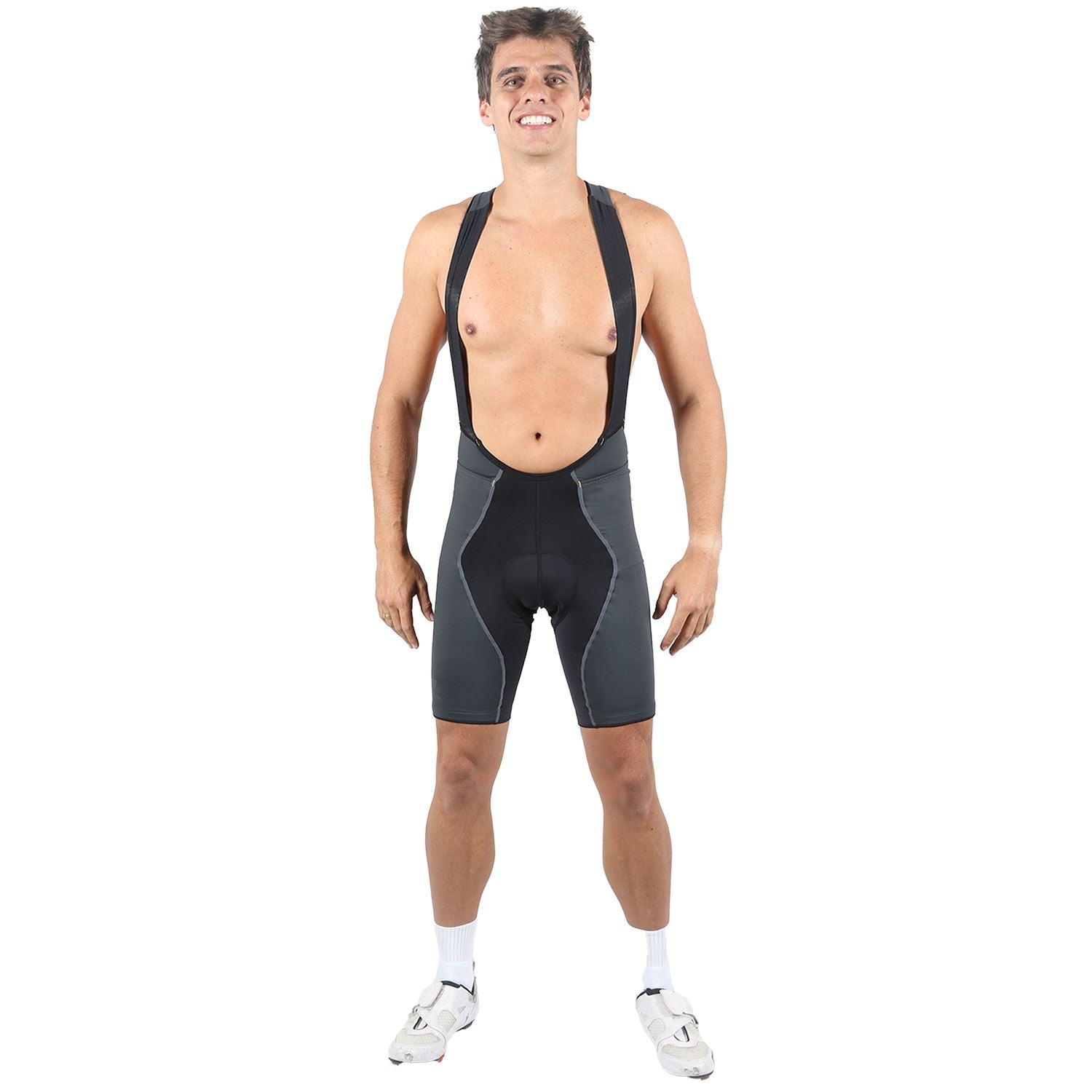 Bretelle FEM P&PEasy | Preto c/ Estanho Bretelle Ciclismo Masculino Compressão Corpo Inteiro FLETS