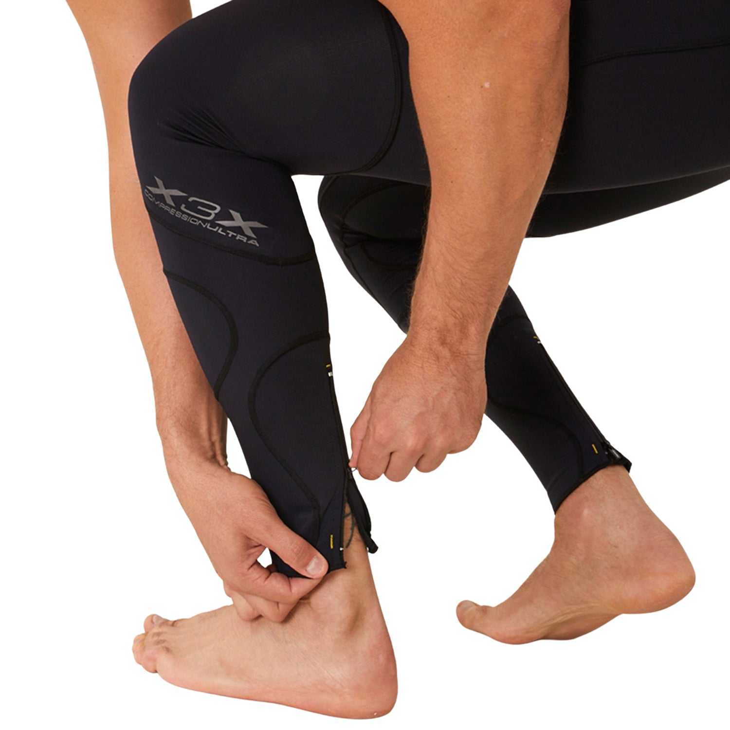 Calça RUN X3X COMPRESSION ULTRA - Preta l Masc Calça Corrida Masculina Compressão Parte de Baixo FLETS