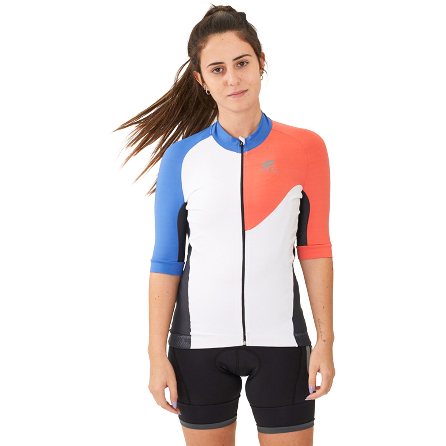 CAMISA CICLISMO MANGA CURTA COM RECORTE FEMININA Camisa Ciclismo Feminina Parte de Cima Flets
