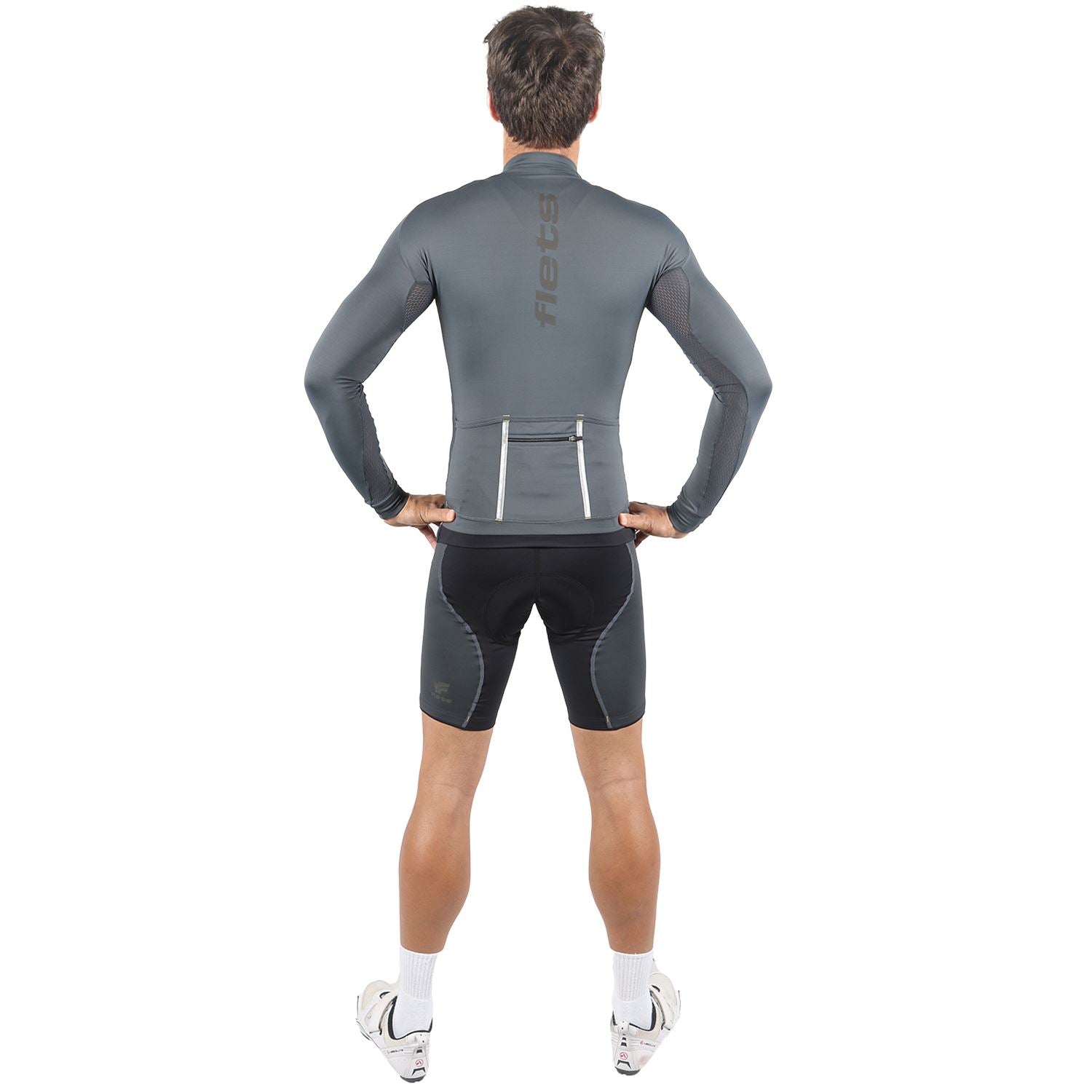 Jersey Manga Longa Masculina | Estanho Camisa Ciclismo Masculina Parte de Cima FLETS