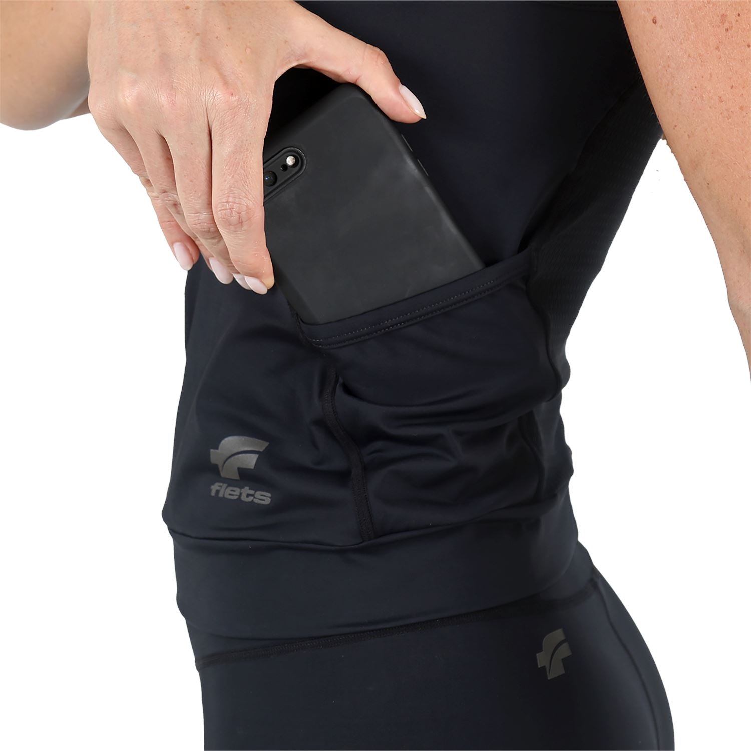 Regata Zíper Fem l Preta Regata Multisport Feminina FLETS