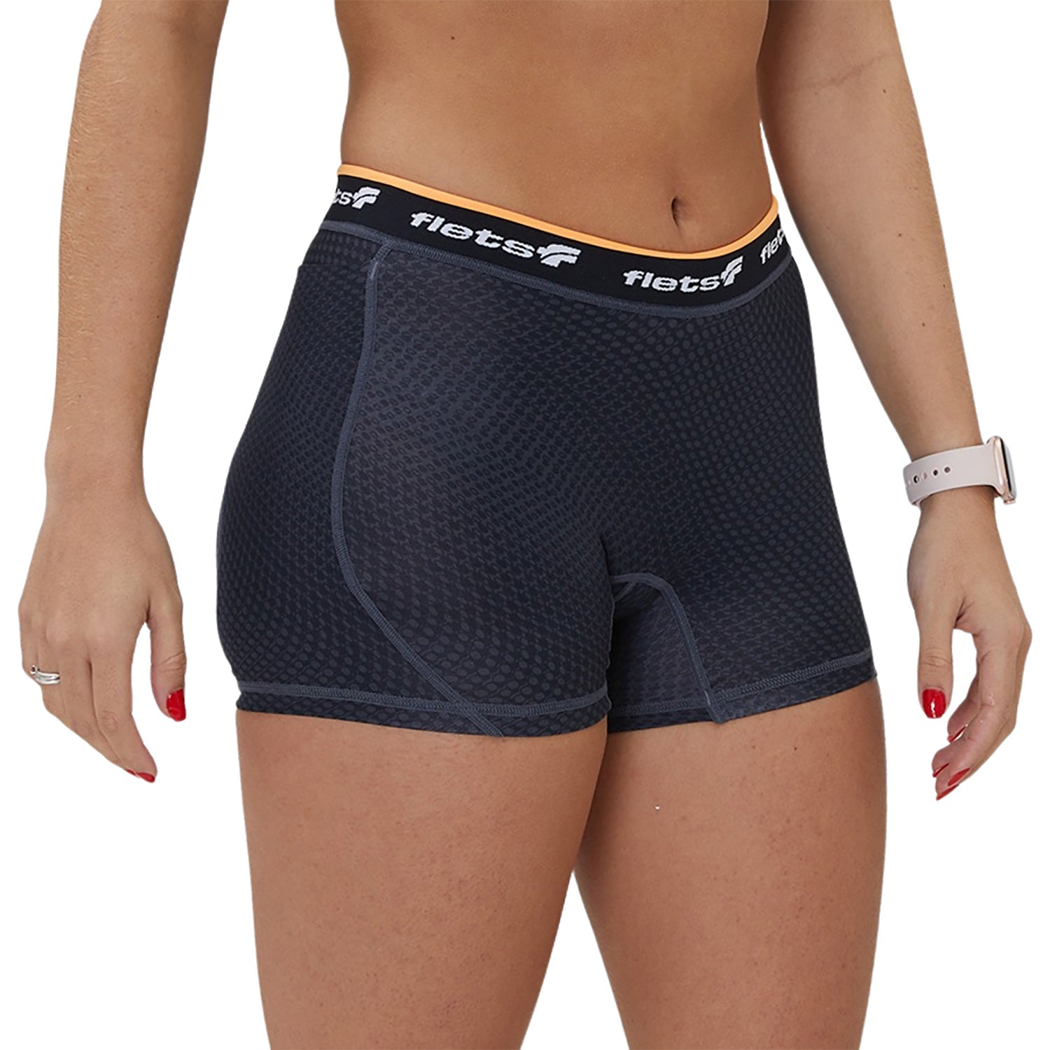 Shorts Multisport c/Bolso - FFE Detalhe LARANJA l Fem Shorts Crossfit/Run Flets