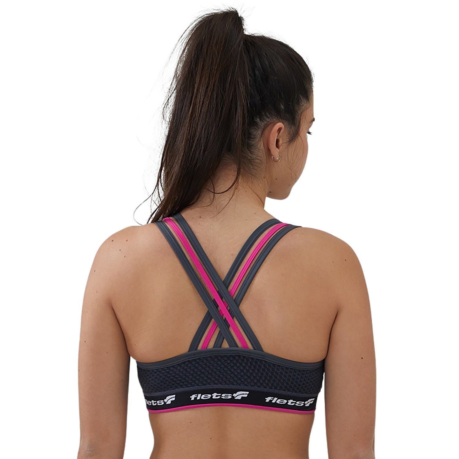 Top Alça Tripla - FFE c/detalhe ROSA l Fem Top Alça Tripla Feminino Compressão Parte de Cima Flets