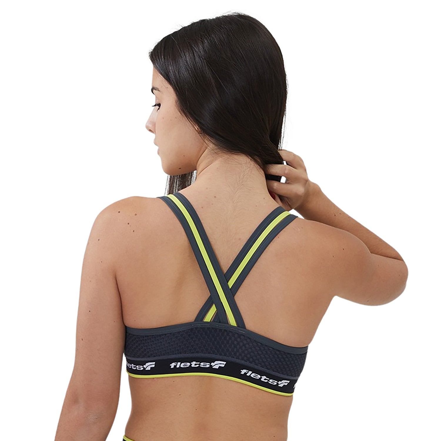 Top Alça Tripla - FFE c/detalhe VERDE l Fem Top Alça Tripla Feminino Compressão Parte de Cima Flets