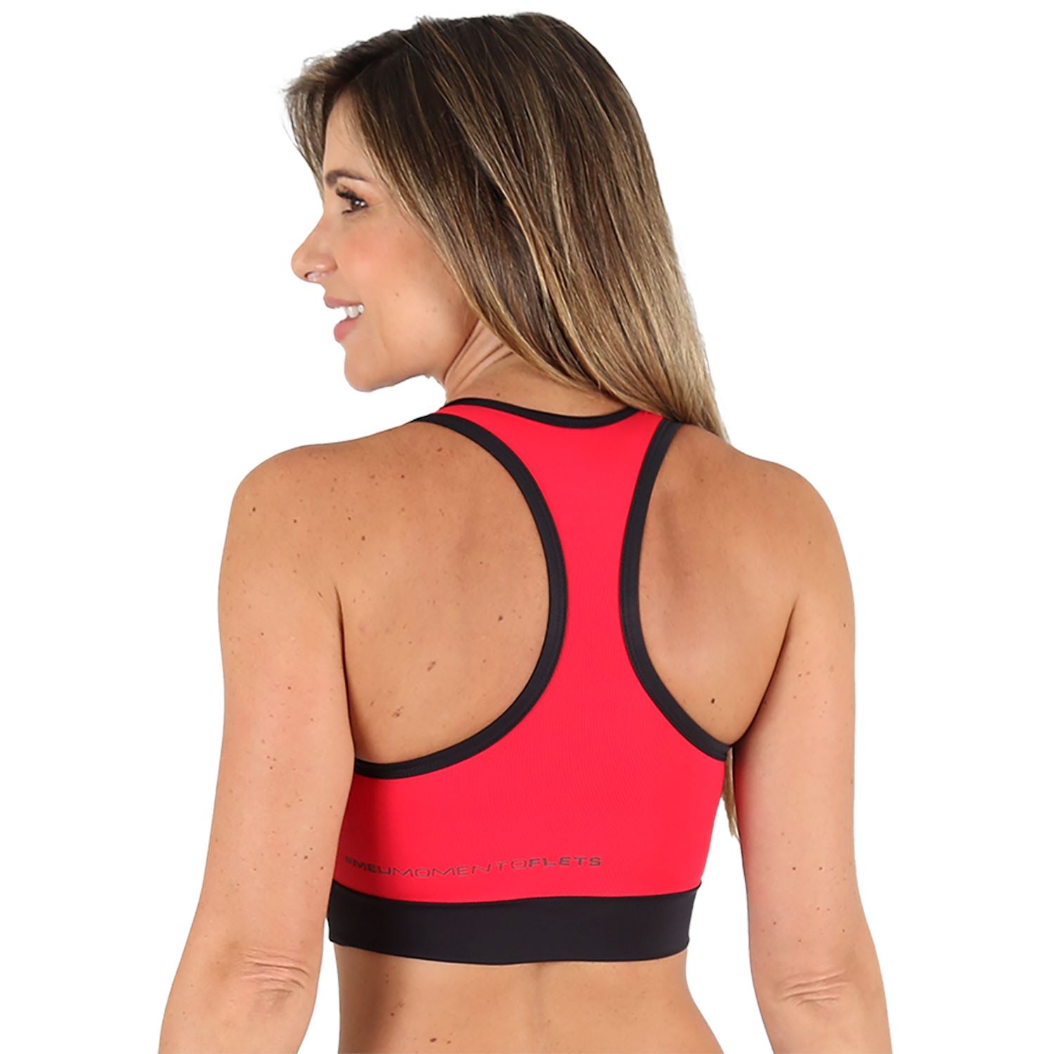 Top Costa Nadador Colors l Vermelho e Preto Top costa nadador Feminino Compressão Parte de Cima FLETS