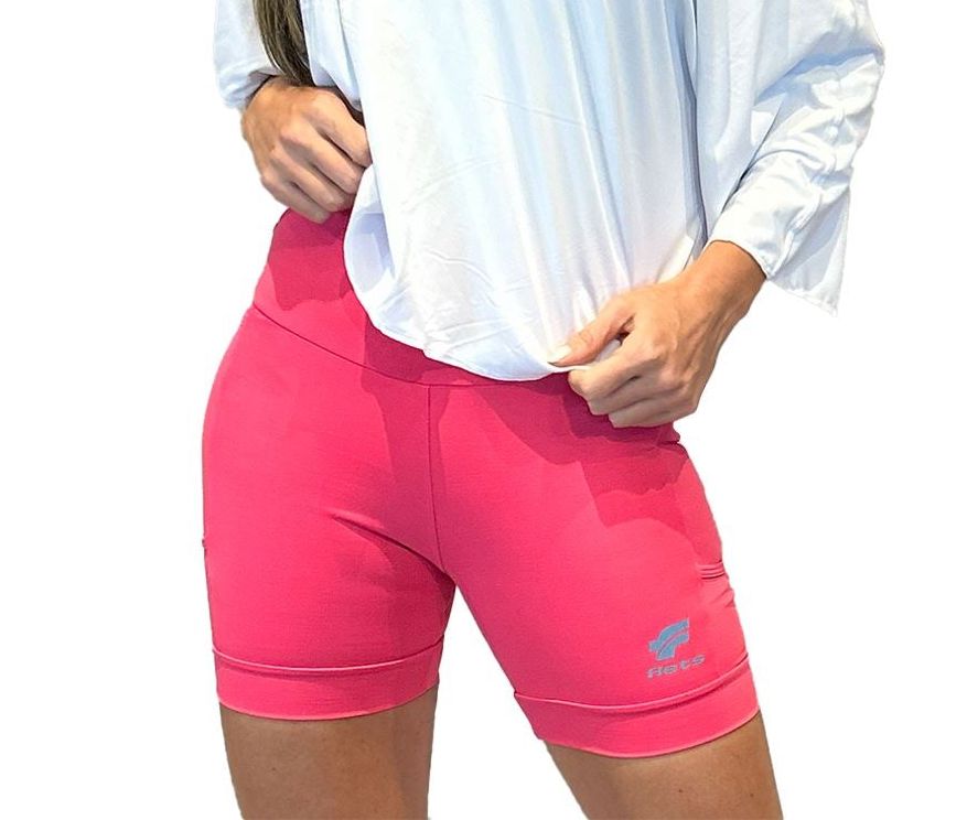 Bermuda 4 Pockets MEDIUM Feminina Rosa Bermuda Corrida Feminina Compressão Parte de Baixo FLETS 