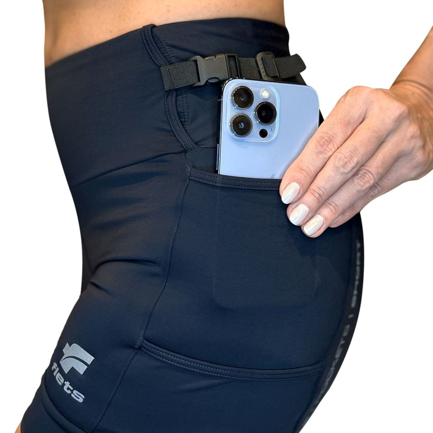 Bermuda 8 Pockets Short l Feminina Bermuda Corrida Feminina Compressão Parte de Baixo FLETS 