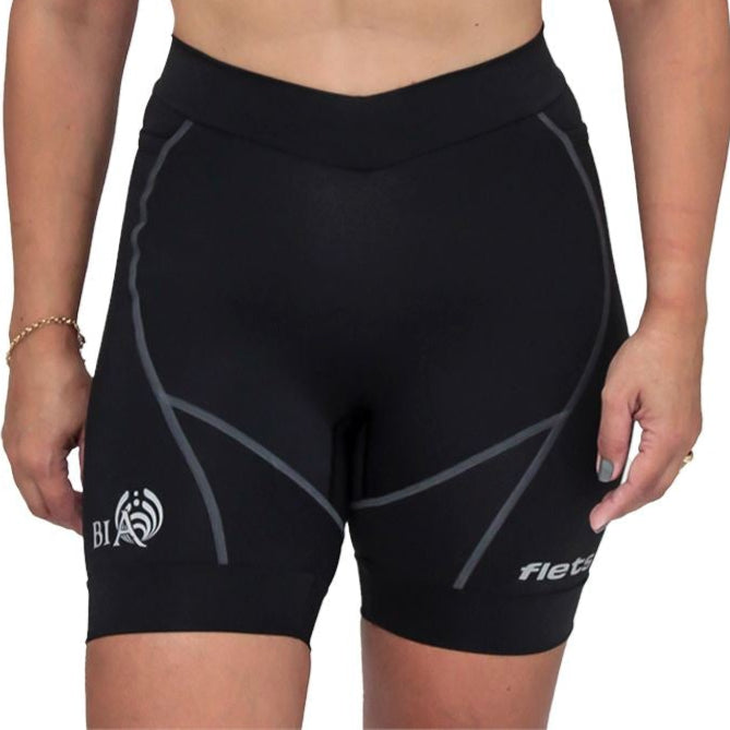 Bermuda Run BIA | Preta Costura Estanho Bermuda Corrida Feminina Compressão Parte de Baixo FLETS 