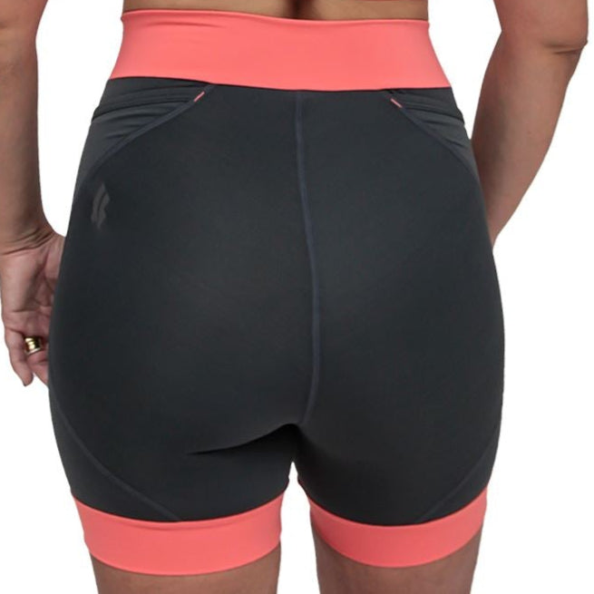 Bermuda Run HERA | Estanho detalhe Salmão Bermuda Corrida Feminina Compressão Parte de Baixo FLETS 