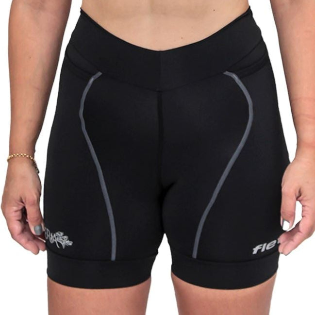 Bermuda Run HERA | Preta costura Estanho Bermuda Corrida Feminina Compressão Parte de Baixo FLETS 