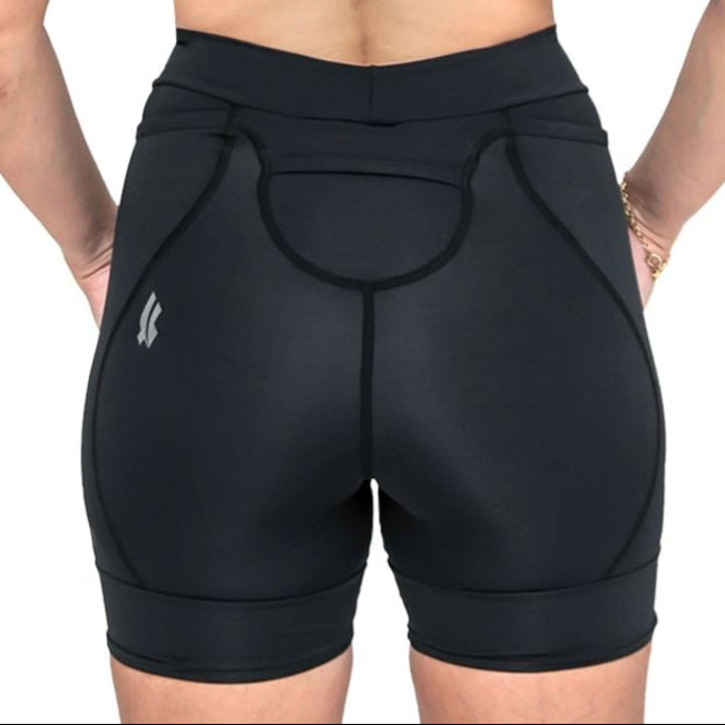 Bermuda Run NICE l ALLBLACK Bermuda Corrida Feminina Compressão Parte de Baixo FLETS 