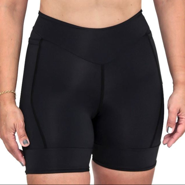 Bermuda Run NICE l ALLBLACK Bermuda Corrida Feminina Compressão Parte de Baixo FLETS 