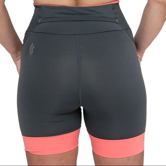 Bermuda Run NIX l Estanho Detalhe Salmão Bermuda Corrida Feminina Compressão Parte de Baixo FLETS 