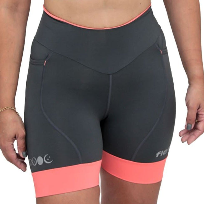 Bermuda Run NIX l Estanho Detalhe Salmão Bermuda Corrida Feminina Compressão Parte de Baixo FLETS 
