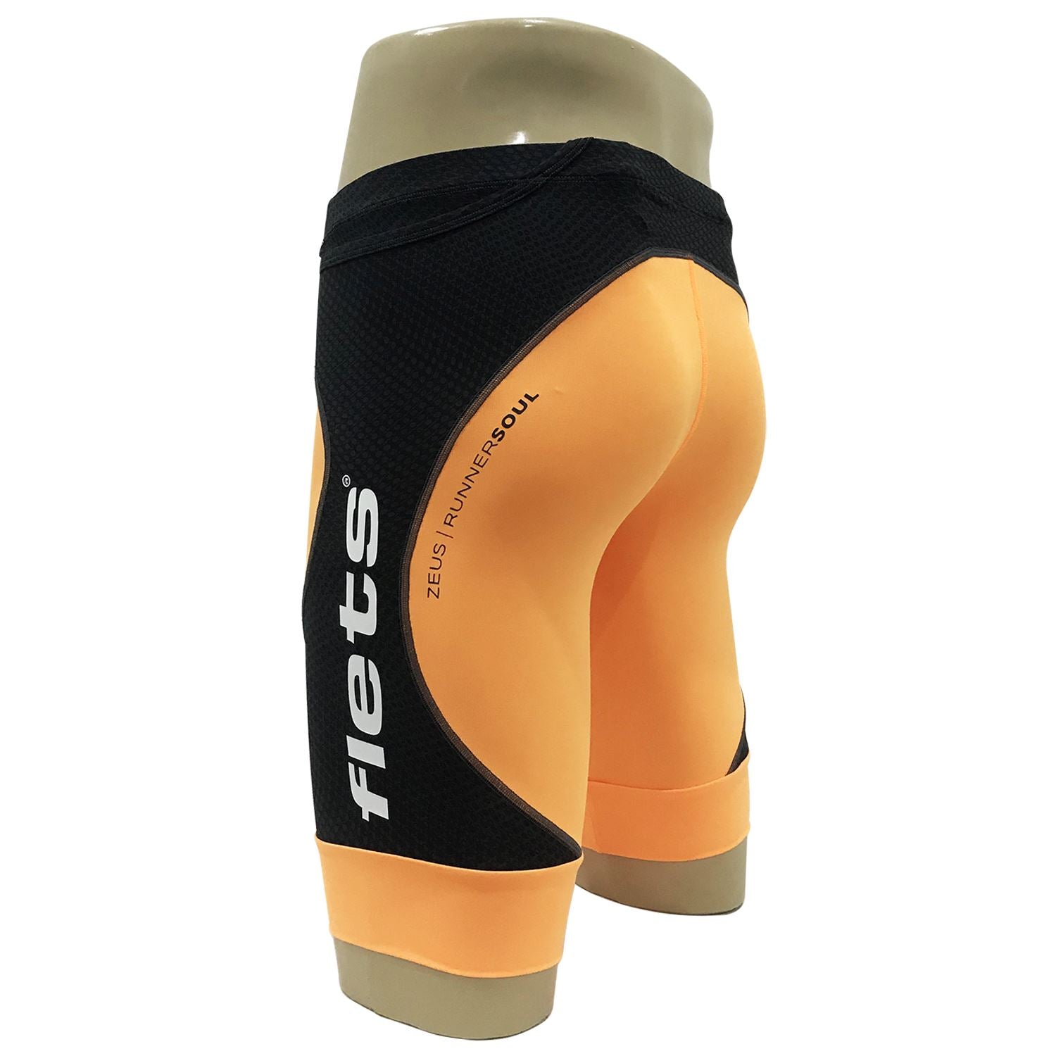 Bermuda Zeus Runner Soul Laranja c/ FFE Masculina Bermuda Corrida Masculina Compressão Parte de Baixo FLETS 