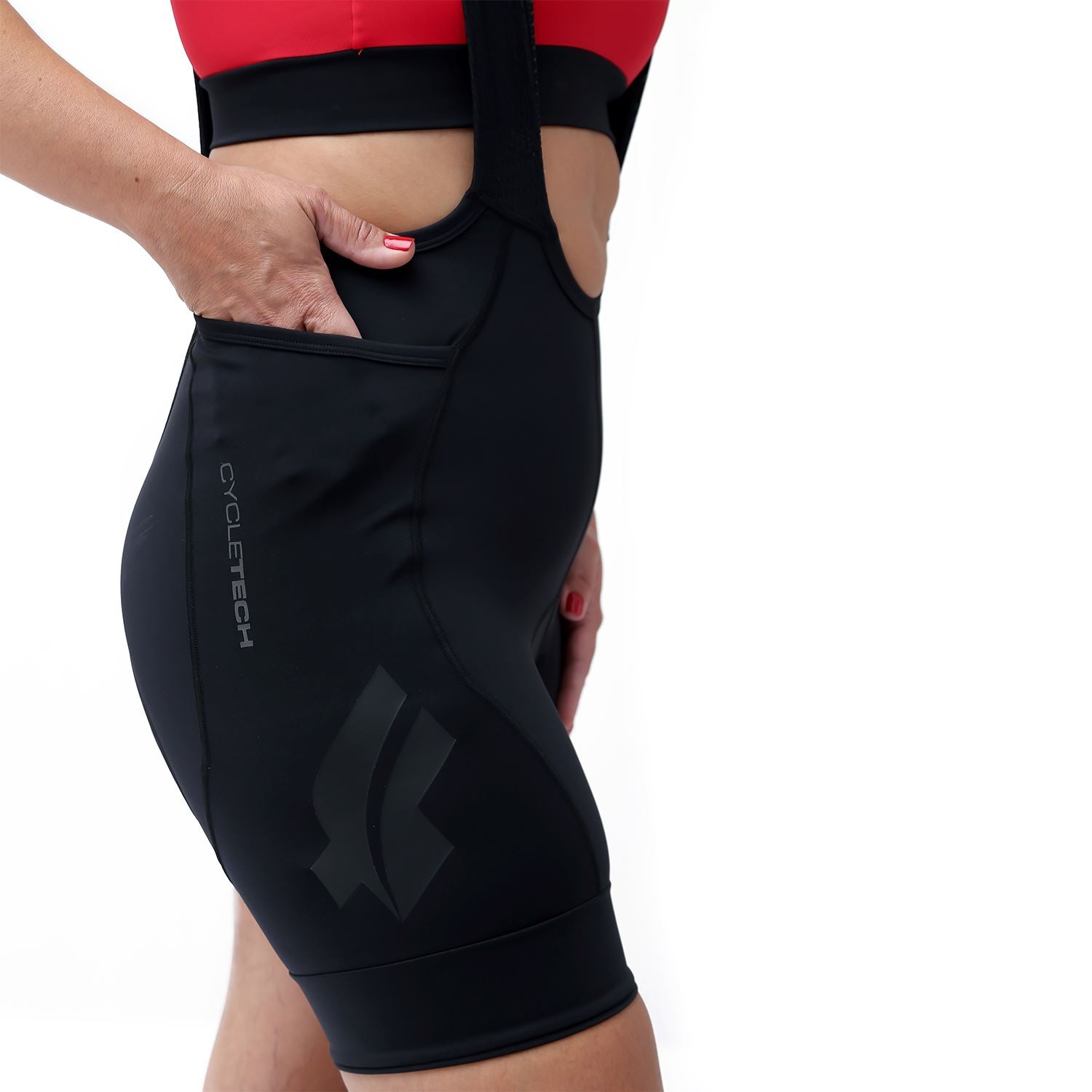 Bretelle NOVA CYCLETECH - AllBlack l FEMININO Bretelle Ciclismo Feminino Compressão FLETS 