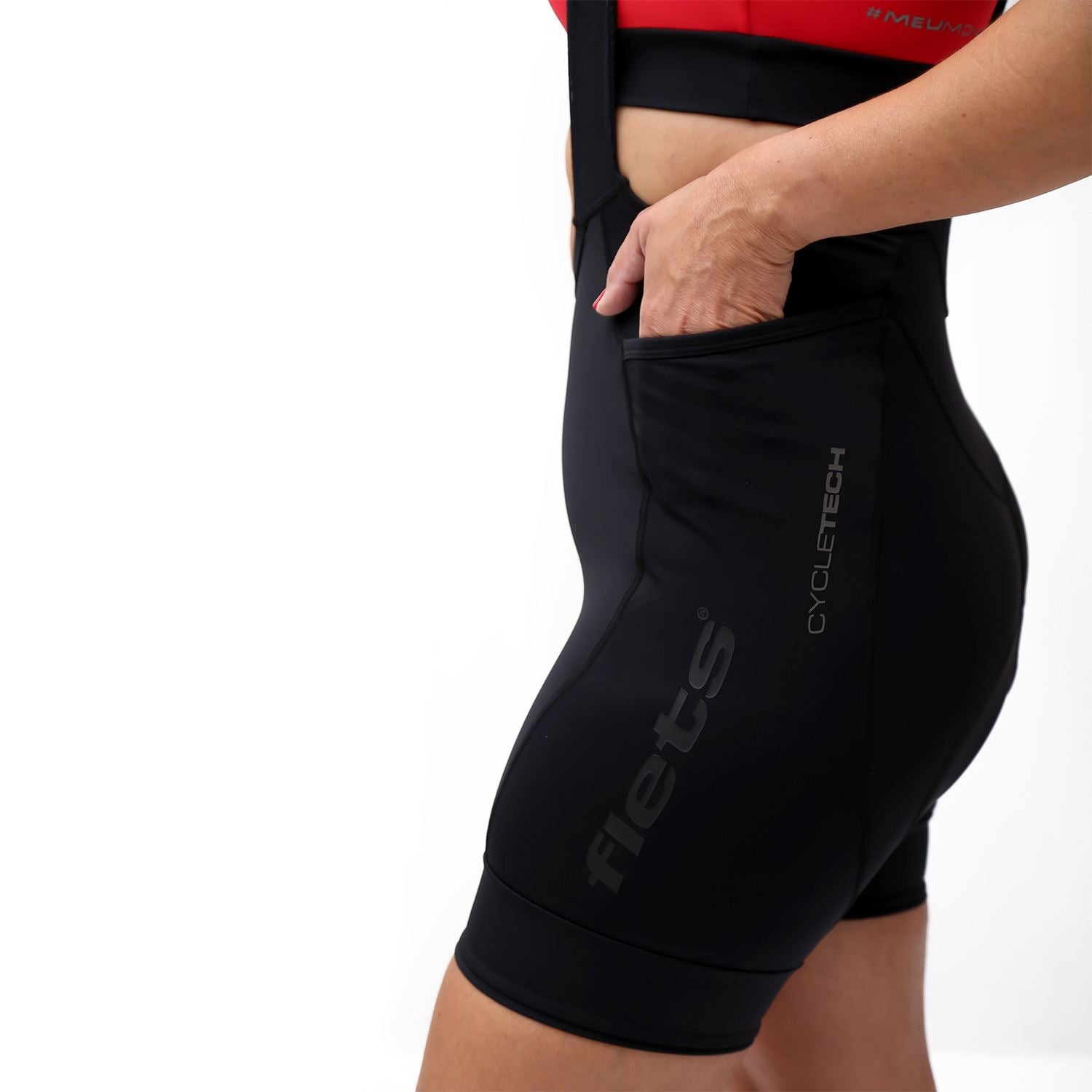 Bretelle NOVA CYCLETECH - AllBlack l FEMININO Bretelle Ciclismo Feminino Compressão FLETS 