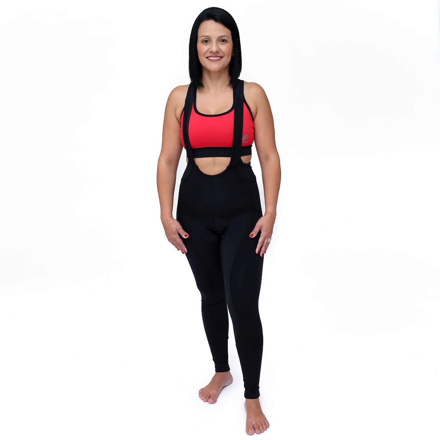 Calça Bretelle NOVA CYCLETECH AllBlack | Feminina Calça Ciclismo Feminina Compressão Parte de Baixo FLETS 