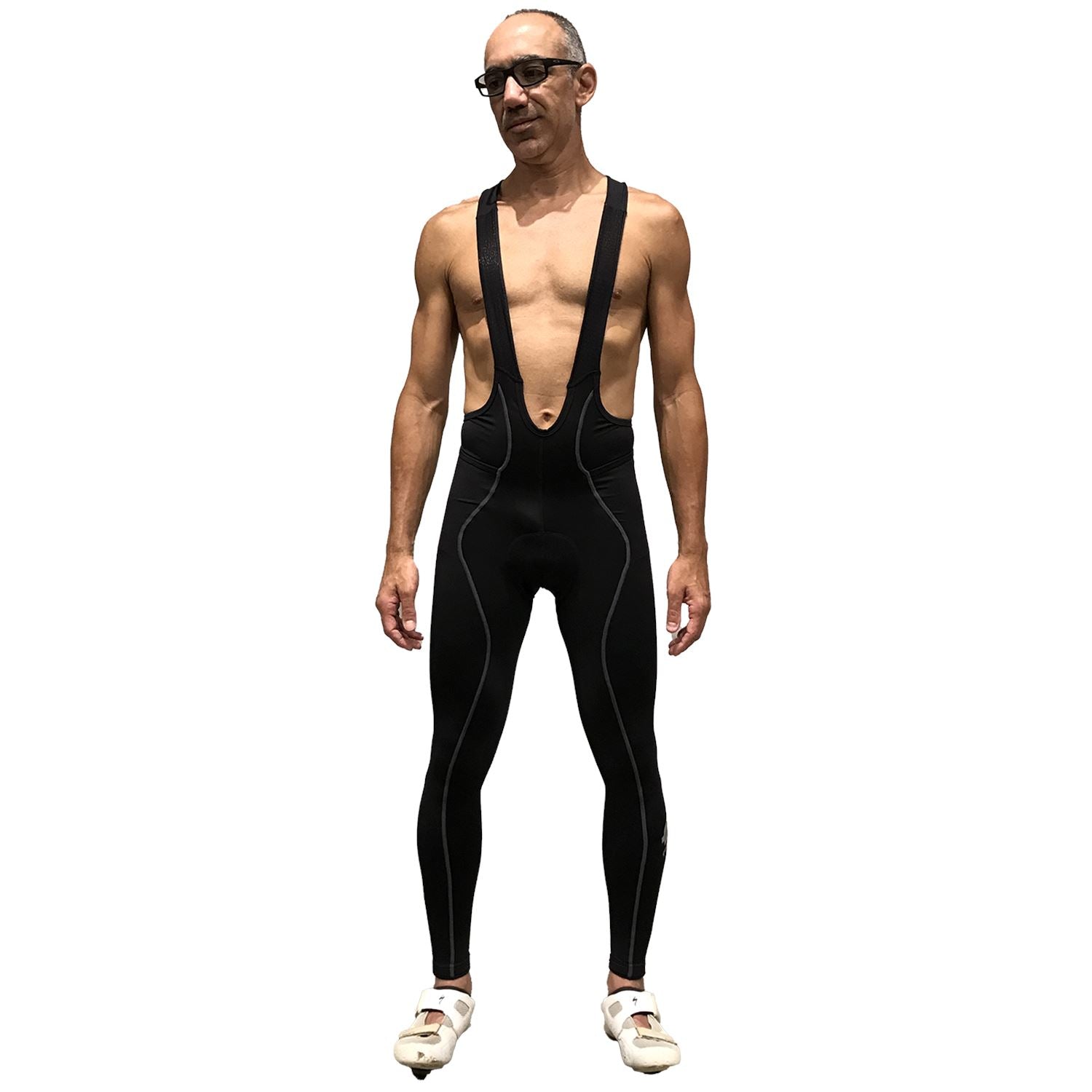 Calça Bretelle NOVA CYCLETECH - Preto c/ ESTANHO l Masc Calça Bretelle Ciclismo Masculina Compressão Corpo Inteiro FLETS 
