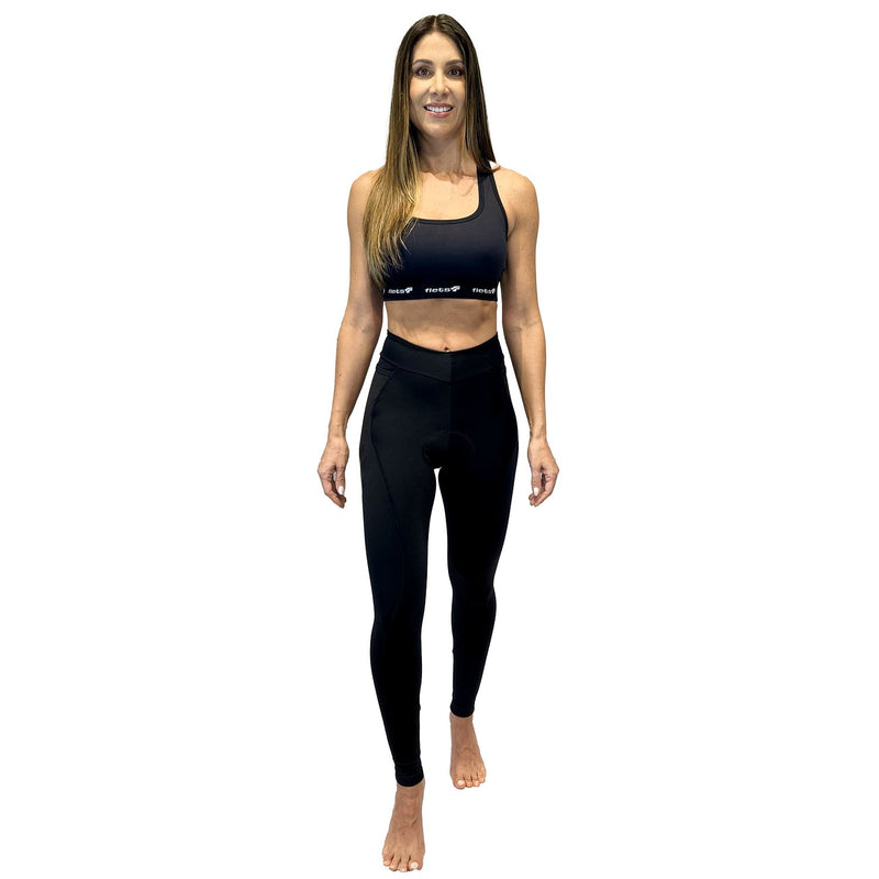 Calça NOVA CYCLETECH AllBlack | Feminina Calça Ciclismo Feminina Compressão Parte de Baixo FLETS 