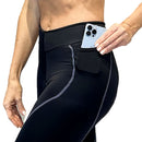 Calça NOVA CYCLETECH Preta/ESTANHO | Feminina Calça Ciclismo Feminina Compressão Parte de Baixo FLETS 