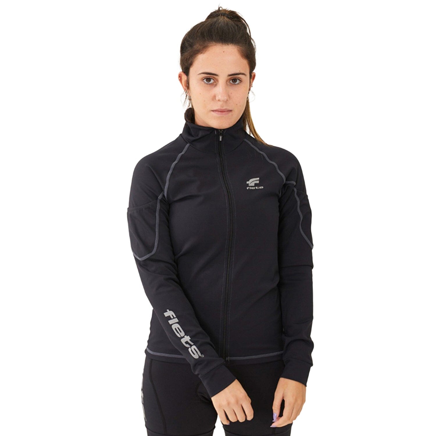 Jaqueta Climmotech Fem l Preta Jaqueta Multisport Feminina Parte de Cima Flets 